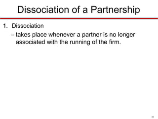 25
Partnership Duties
2. Obedience
– Follow the partnership agreement
– Honor decisions made by the partnership
– Assume liability for losses resulting from
disobedience
 