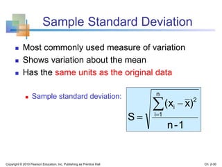 Sample Standard Deviation Unit Chap02 describing data; numerical | PPTX