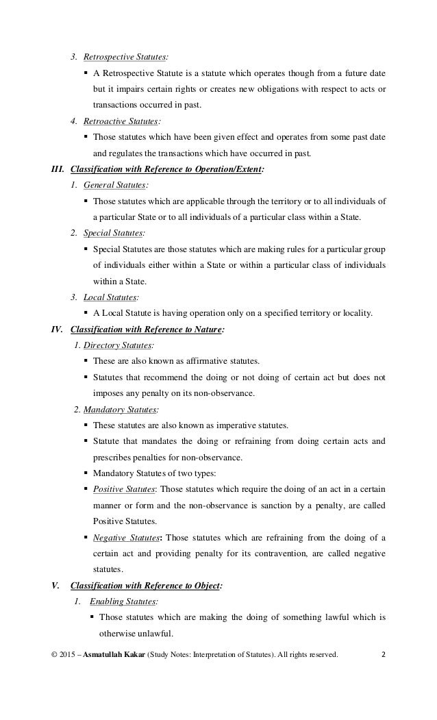 Chap 02 types of statutes