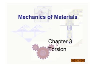 Mechanics of Materials
Chapter 3
Torsion
 
