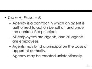 Chapter 35 – The Agency Relationship | PPT