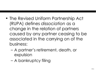 Upa Rupa Chapter 39 – Partners’ Dissociation and Partnerships’ Dissolution and ...