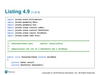 Copyright © 2018 Pearson Education, Inc. All Rights Reserved
Listing 4.9 (1 of 4)
 