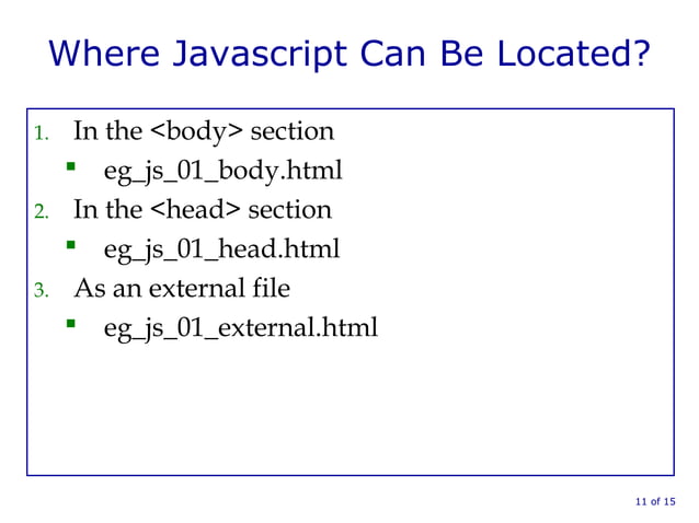 Introduction to Javascript | PPT