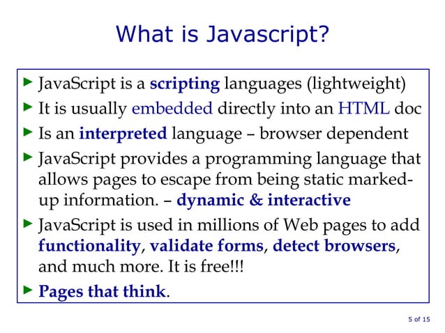 Introduction to Javascript | PPT