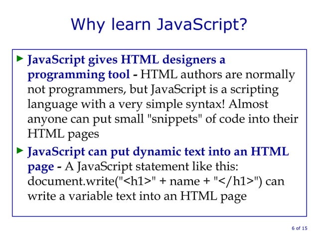 Introduction to Javascript | PPT