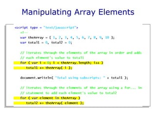 Manipulating Array Elements 