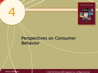 4
                    Perspectives on Consumer
                    Behavior




McGraw-Hill/Irwin             © 2004 The McGraw-Hill Companies, Inc., All Rights Reserved.
 