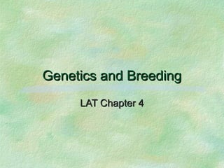 Genetics and BreedingGenetics and Breeding
LAT Chapter 4LAT Chapter 4
 