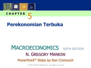 MACROECONOMICS
C H A P T E R
© 2007 Worth Publishers, all rights reserved
SIXTH EDITION
PowerPoint®
Slides by Ron Cronovich
N. GREGORY MANKIW
Perekonomian Terbuka
5
 