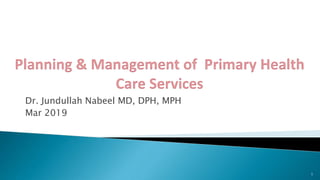 Dr. Jundullah Nabeel MD, DPH, MPH
Mar 2019
1
 