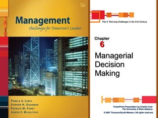 Managerial Decision Making Chapter 6 Part 2  Planning Challenges in the 21st Century 