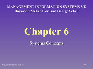Chapter 6 ,[object Object],MANAGEMENT INFORMATION SYSTEMS 8/E Raymond McLeod, Jr. and George Schell Copyright 2001 Prentice-Hall, Inc. 6- 