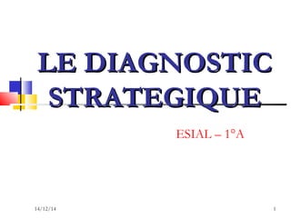 14/12/14 1
ESIAL – 1°A
LE DIAGNOSTICLE DIAGNOSTIC
STRATEGIQUESTRATEGIQUE
 