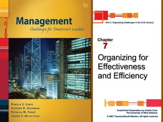 Organizing for Effectiveness and Efficiency Chapter 7 Part 3  Organizing Challenges in the 21st Century 