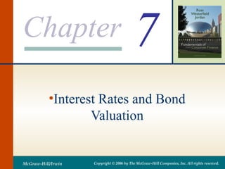 Chapter

7

•Interest Rates and Bond
Valuation

McGraw-Hill/Irwin

Copyright © 2006 by The McGraw-Hill Companies, Inc. All rights reserved.

 