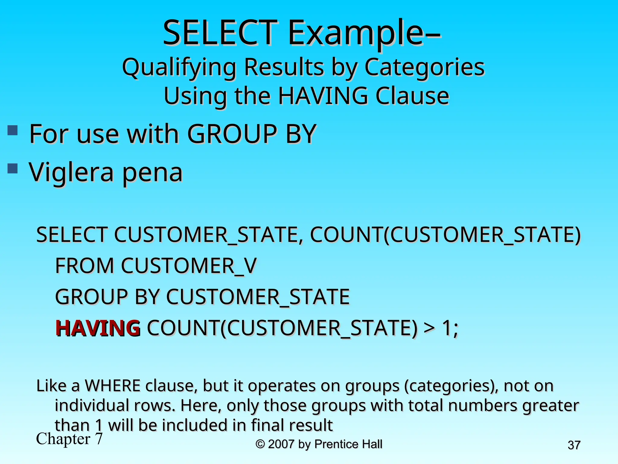 Intoduction to SQL Chapter 7 Lessons.ppt