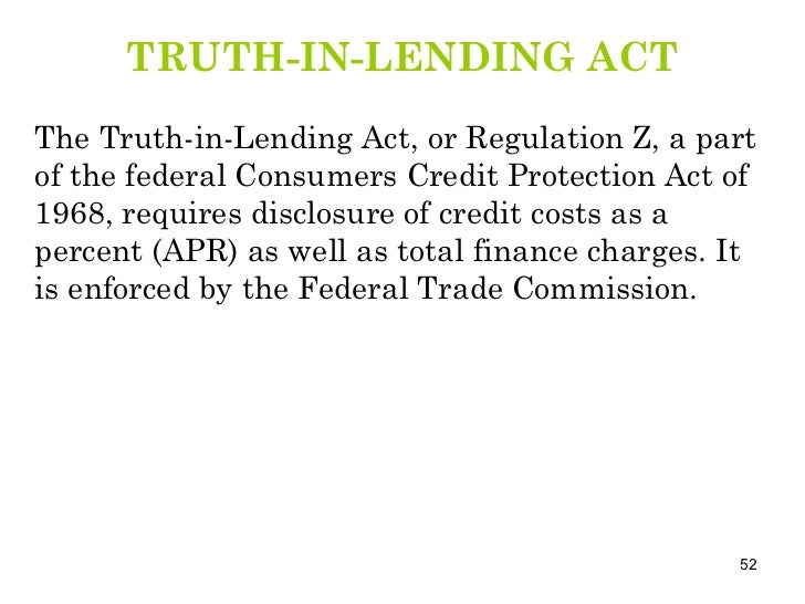 truth in lending act V lending — tila fdic compliance examination manual — february 2018 v-11 truth in lending act introduction the truth in lending act (tila), 15 usc 1601. truth in lending act V lending — tila fdic compliance examination manual — february 2018 v-11 truth in lending act introduction the truth in lending act (tila), 15 usc 1601.