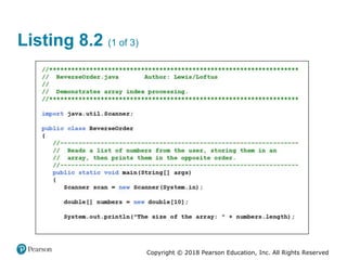Copyright © 2018 Pearson Education, Inc. All Rights Reserved
Listing 8.2 (1 of 3)
 