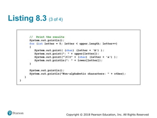 Copyright © 2018 Pearson Education, Inc. All Rights Reserved
Listing 8.3 (3 of 4)
 