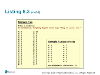 Copyright © 2018 Pearson Education, Inc. All Rights Reserved
Listing 8.3 (4 of 4)
 