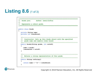 Copyright © 2018 Pearson Education, Inc. All Rights Reserved
Listing 8.6 (1 of 3)
 