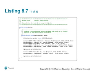 Copyright © 2018 Pearson Education, Inc. All Rights Reserved
Listing 8.7 (1 of 3)
 