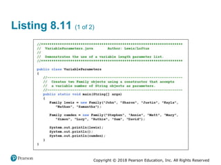 Copyright © 2018 Pearson Education, Inc. All Rights Reserved
Listing 8.11 (1 of 2)
 