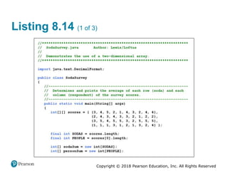 Copyright © 2018 Pearson Education, Inc. All Rights Reserved
Listing 8.14 (1 of 3)
 