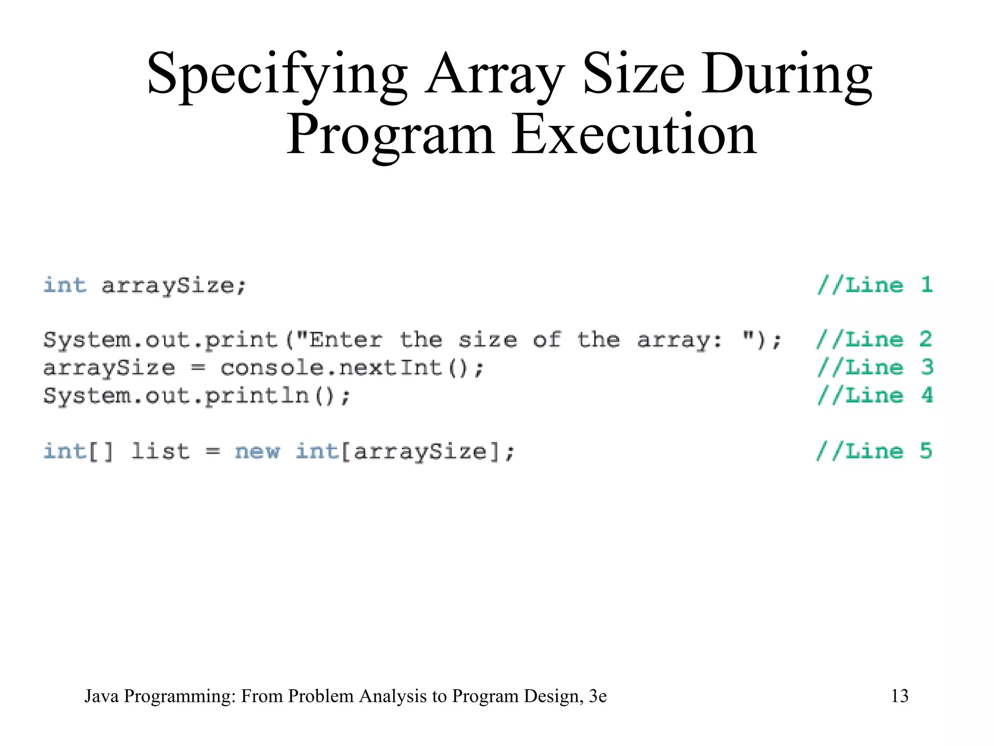 Specifying Array Size During Program Execution 