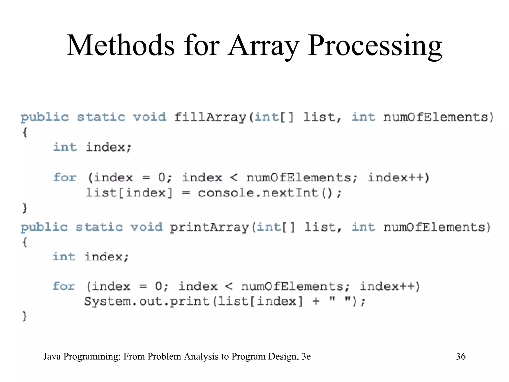 Methods for Array Processing 