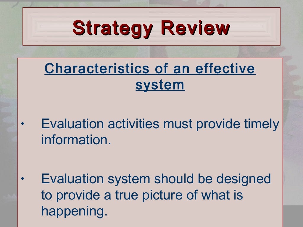Strategy Review Evaluation And Control