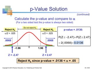 Chap09 hypothesis testing | PPTX