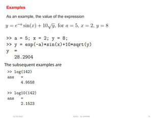 12/10/2024 EE421 Dr. AMMAR 13
Examples
As an example, the value of the expression
The subsequent examples are
 