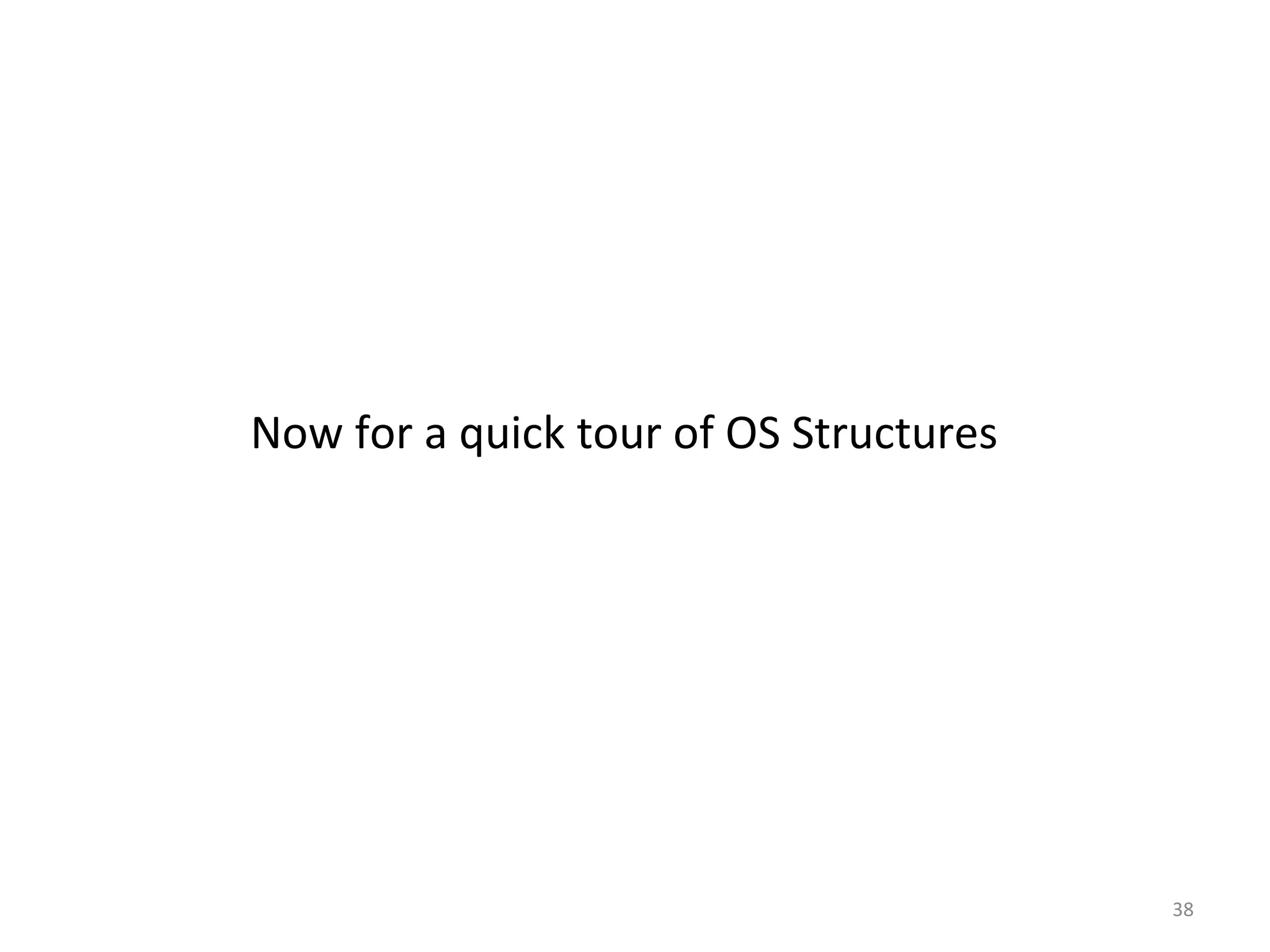 Now for a quick tour of OS Structures




                                        38
 