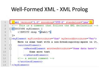 Well-Formed XML - XML Prolog
 