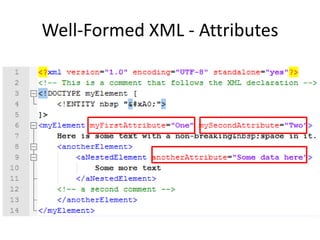 Well-Formed XML - Attributes
 