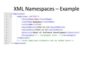 XML Namespaces – Example
 