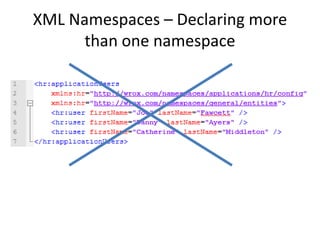 XML Namespaces – Declaring more
than one namespace
 