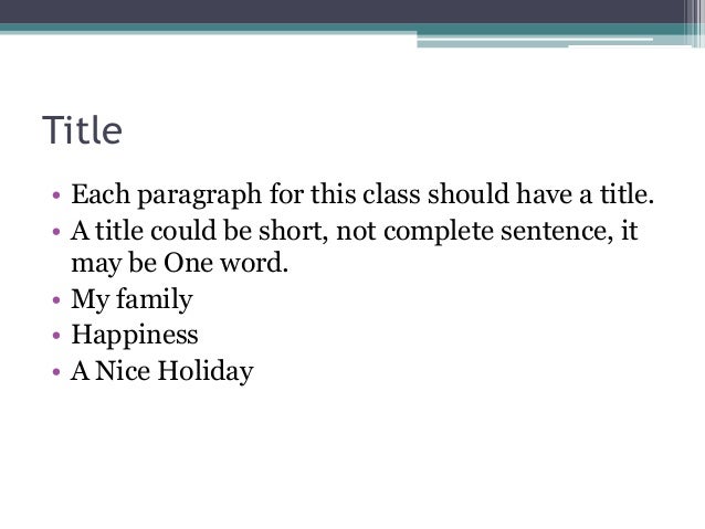 paragraph organization