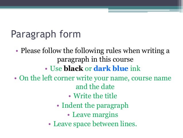 paragraph organization