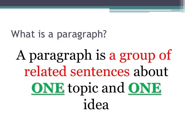 paragraph organization