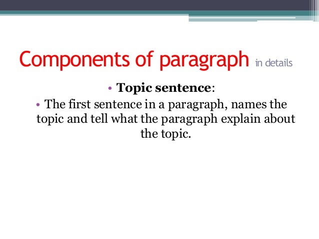 paragraph organization