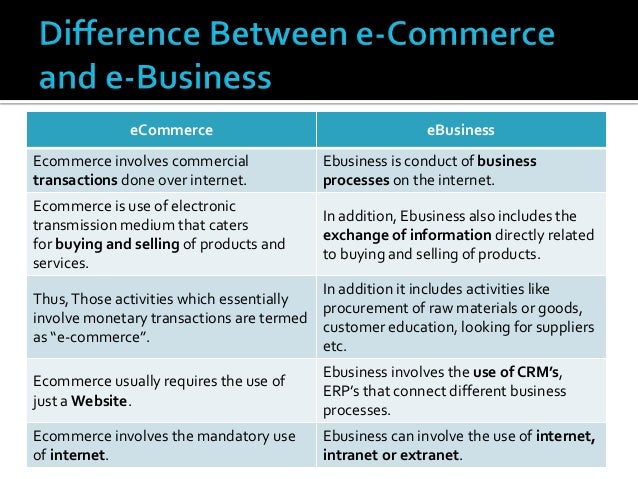 What Is Difference Between E Commerce And E Business Businesser