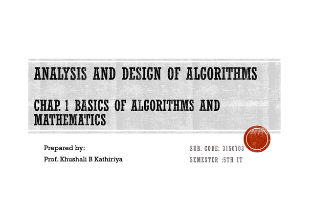 ADA_1 Introduction of Algorithm | PPT