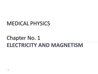 MEDICAL PHYSICS
Chapter No. 1
ELECTRICITY AND MAGNETISM
1
 