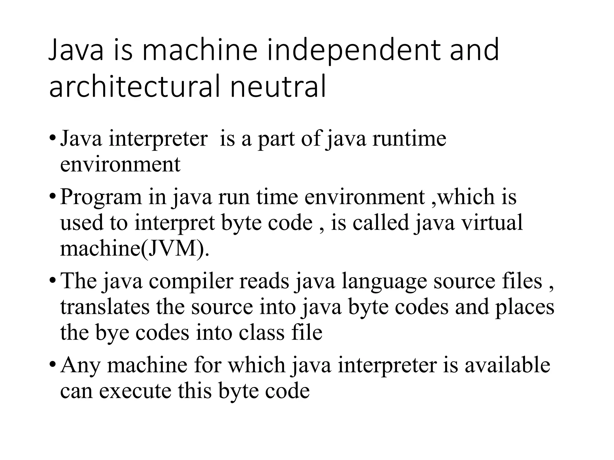 Introduction to Core Java feature and its characteristics | PPT | Free ...