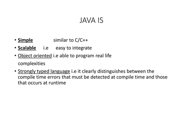 Introduction to Core Java feature and its characteristics | PPT | Free ...