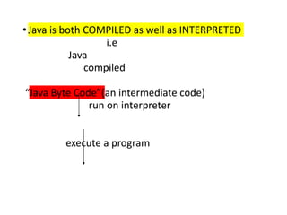 Introduction to Core Java feature and its characteristics | PPT
