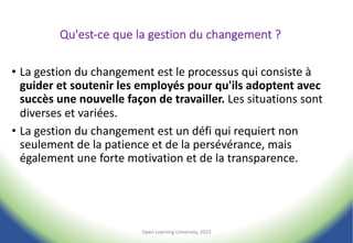 Gestion du Changement et Innovation : Concepts, Phases et Outils ...